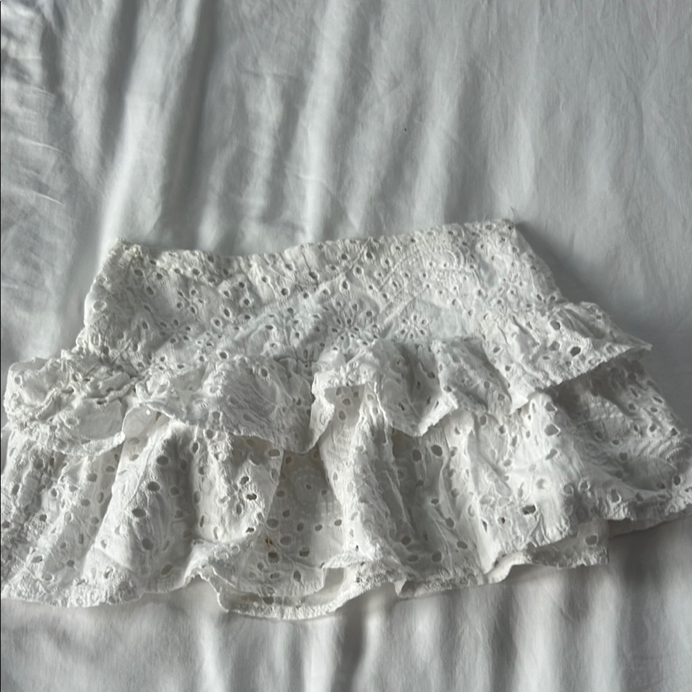 Girls Katie j eyelit white mini skirt